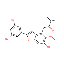 COc1c(O)cc2oc(-c3cc(O)cc(O)c3)cc2c1CC(=O)C(C)C ZINC000043080736
