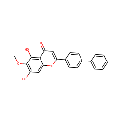 COc1c(O)cc2oc(-c3ccc(-c4ccccc4)cc3)cc(=O)c2c1O ZINC000200612388