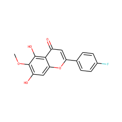 COc1c(O)cc2oc(-c3ccc(F)cc3)cc(=O)c2c1O ZINC000084602561