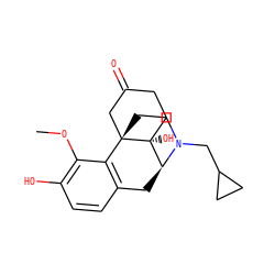 COc1c(O)ccc2c1[C@@]13CCN(CC4CC4)[C@@H](C2)[C@]1(O)CCC(=O)C3 ZINC000036221223