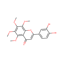 COc1c(OC)c(OC)c2c(=O)cc(-c3ccc(O)c(O)c3)oc2c1OC ZINC000014437310