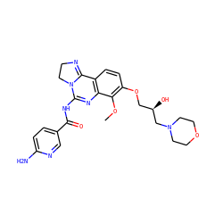 COc1c(OC[C@@H](O)CN2CCOCC2)ccc2c1N=C(NC(=O)c1ccc(N)nc1)N1CCN=C21 ZINC000167464240