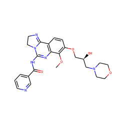 COc1c(OC[C@@H](O)CN2CCOCC2)ccc2c1N=C(NC(=O)c1cccnc1)N1CCN=C21 ZINC000043195373