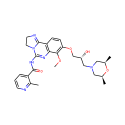 COc1c(OC[C@H](O)CN2C[C@H](C)O[C@H](C)C2)ccc2c1N=C(NC(=O)c1cccnc1C)N1CCN=C21 ZINC000140776130