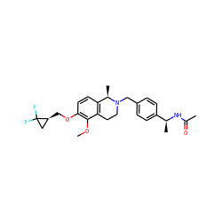 COc1c(OC[C@H]2CC2(F)F)ccc2c1CCN(Cc1ccc([C@H](C)NC(C)=O)cc1)[C@@H]2C ZINC001772616447