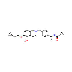 COc1c(OCCC2CC2)ccc2c1CCN(Cc1ccc([C@H](C)NC(=O)C3CC3)cc1)C2 ZINC001772616470