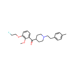 COc1c(OCCF)cccc1C(=O)C1CCN(CCc2ccc(C)cc2)CC1 ZINC000040950365