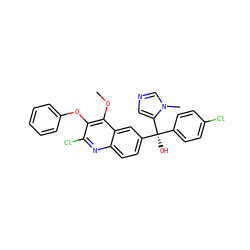 COc1c(Oc2ccccc2)c(Cl)nc2ccc([C@](O)(c3ccc(Cl)cc3)c3cncn3C)cc12 ZINC000219790596