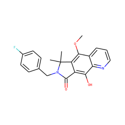 COc1c2c(c(O)c3ncccc13)C(=O)N(Cc1ccc(F)cc1)C2(C)C ZINC000035001654