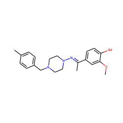 COc1cc(/C(C)=N/N2CCN(Cc3ccc(C)cc3)CC2)ccc1O ZINC000019593985