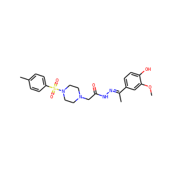 COc1cc(/C(C)=N/NC(=O)CN2CCN(S(=O)(=O)c3ccc(C)cc3)CC2)ccc1O ZINC000036113037