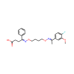 COc1cc(/C(C)=N/OCCCCO/N=C(/CCC(=O)O)c2ccccc2)ccc1F ZINC000045336592