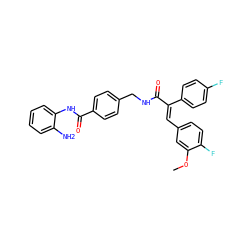 COc1cc(/C=C(/C(=O)NCc2ccc(C(=O)Nc3ccccc3N)cc2)c2ccc(F)cc2)ccc1F ZINC000059262618