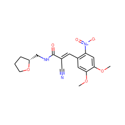 COc1cc(/C=C(\C#N)C(=O)NC[C@H]2CCCO2)c([N+](=O)[O-])cc1OC ZINC000000853969