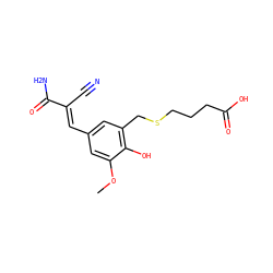 COc1cc(/C=C(\C#N)C(N)=O)cc(CSCCCC(=O)O)c1O ZINC000013833851