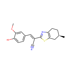 COc1cc(/C=C(\C#N)c2nc3c(s2)C[C@H](C)CC3)ccc1O ZINC000005574160