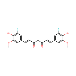 COc1cc(/C=C/C(=O)CC(=O)/C=C/c2cc(F)c(O)c(OC)c2)cc(F)c1O ZINC000095583240