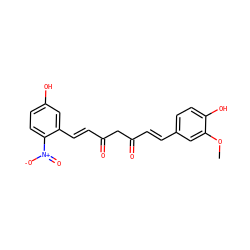 COc1cc(/C=C/C(=O)CC(=O)/C=C/c2cc(O)ccc2[N+](=O)[O-])ccc1O ZINC000116760311