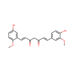 COc1cc(/C=C/C(=O)CC(=O)/C=C/c2cc(O)ccc2OC)ccc1O ZINC000139631139