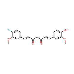 COc1cc(/C=C/C(=O)CC(=O)/C=C/c2ccc(F)c(OC)c2)ccc1O ZINC000166889633