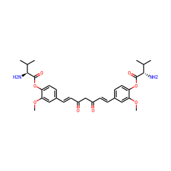 COc1cc(/C=C/C(=O)CC(=O)/C=C/c2ccc(OC(=O)[C@@H](N)C(C)C)c(OC)c2)ccc1OC(=O)[C@@H](N)C(C)C ZINC000044360354