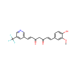 COc1cc(/C=C/C(=O)CC(=O)/C=C/c2cncc(C(F)(F)F)c2)ccc1O ZINC000145422748