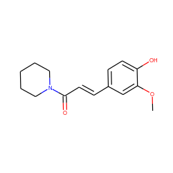COc1cc(/C=C/C(=O)N2CCCCC2)ccc1O ZINC000033985219
