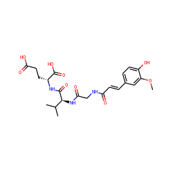 COc1cc(/C=C/C(=O)NCC(=O)N[C@H](C(=O)N[C@H](CCC(=O)O)C(=O)O)C(C)C)ccc1O ZINC001772598981