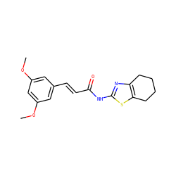 COc1cc(/C=C/C(=O)Nc2nc3c(s2)CCCC3)cc(OC)c1 ZINC000015586220