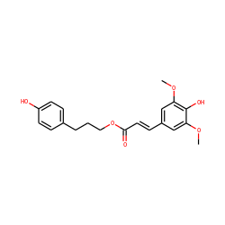 COc1cc(/C=C/C(=O)OCCCc2ccc(O)cc2)cc(OC)c1O ZINC000653901874