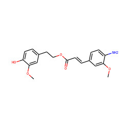 COc1cc(/C=C/C(=O)OCCc2ccc(O)c(OC)c2)ccc1N ZINC000653894796