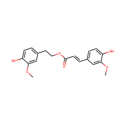 COc1cc(/C=C/C(=O)OCCc2ccc(O)c(OC)c2)ccc1O ZINC000653884655