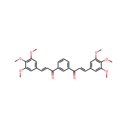 COc1cc(/C=C/C(=O)c2cccc(C(=O)/C=C/c3cc(OC)c(OC)c(OC)c3)c2)cc(OC)c1OC ZINC000169310185