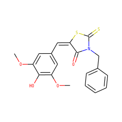 COc1cc(/C=C2/SC(=S)N(Cc3ccccc3)C2=O)cc(OC)c1O ZINC000000987469