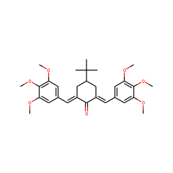 COc1cc(/C=C2\CC(C(C)(C)C)C/C(=C\c3cc(OC)c(OC)c(OC)c3)C2=O)cc(OC)c1OC ZINC000013130919