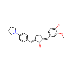 COc1cc(/C=C2\CC/C(=C\c3ccc(N4CCCC4)cc3)C2=O)ccc1O ZINC001772650944