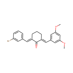 COc1cc(/C=C2\CCC/C(=C\c3cccc(Br)c3)C2=O)cc(OC)c1 ZINC000095596922