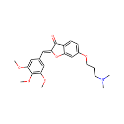 COc1cc(/C=C2\Oc3cc(OCCCN(C)C)ccc3C2=O)cc(OC)c1OC ZINC000299856143