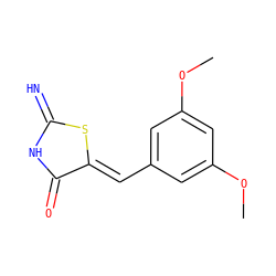 COc1cc(/C=C2\SC(=N)NC2=O)cc(OC)c1 ZINC000005007272