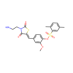COc1cc(/C=C2\SC(=O)N(CCN)C2=O)ccc1OS(=O)(=O)c1cc(C)ccc1C ZINC000012504625