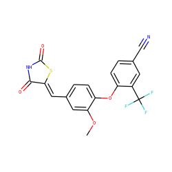 COc1cc(/C=C2\SC(=O)NC2=O)ccc1Oc1ccc(C#N)cc1C(F)(F)F ZINC000066066336