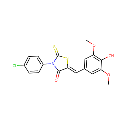COc1cc(/C=C2\SC(=S)N(c3ccc(Cl)cc3)C2=O)cc(OC)c1O ZINC000016156527
