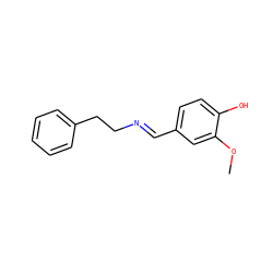 COc1cc(/C=N/CCc2ccccc2)ccc1O ZINC000002819938