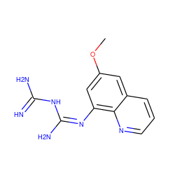 COc1cc(/N=C(/N)NC(=N)N)c2ncccc2c1 ZINC000005639774