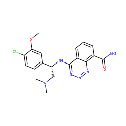COc1cc([C@@H](CN(C)C)Nc2nnnc3c(C(N)=O)cccc23)ccc1Cl ZINC000143354591