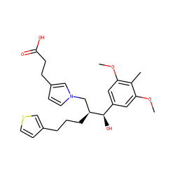 COc1cc([C@@H](O)[C@@H](CCCc2ccsc2)Cn2ccc(CCC(=O)O)c2)cc(OC)c1C ZINC000059720237