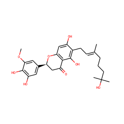COc1cc([C@@H]2CC(=O)c3c(cc(O)c(C/C=C(\C)CCCC(C)(C)O)c3O)O2)cc(O)c1O ZINC000473131843