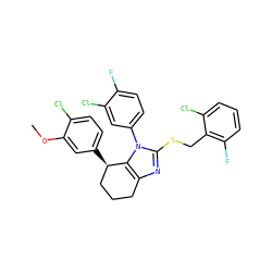 COc1cc([C@@H]2CCCc3nc(SCc4c(F)cccc4Cl)n(-c4ccc(F)c(Cl)c4)c32)ccc1Cl ZINC001772646139