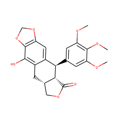 COc1cc([C@@H]2c3cc4c(c(O)c3C[C@H]3COC(=O)[C@H]32)OCO4)cc(OC)c1OC ZINC000001637084