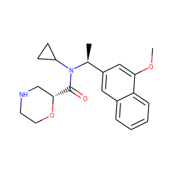 COc1cc([C@H](C)N(C(=O)[C@H]2CNCCO2)C2CC2)cc2ccccc12 ZINC000204335989